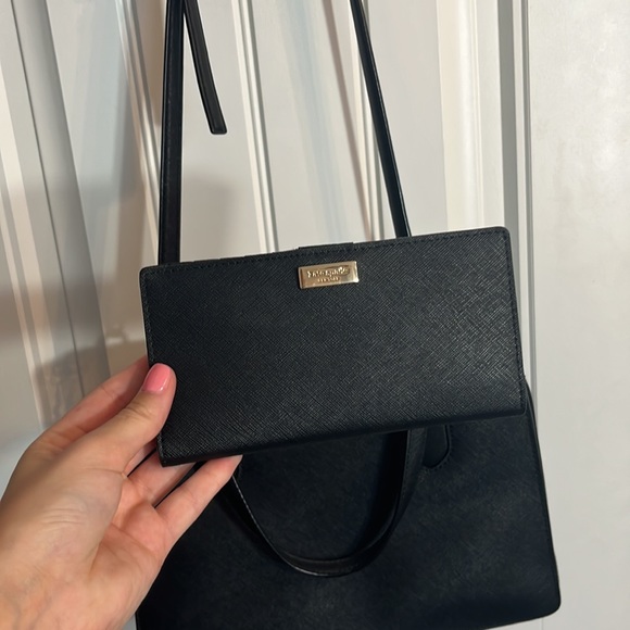 Black Kate Spade purse and matching wallet - Picture 2 of 4